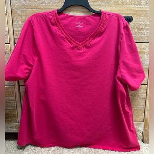 Suprema Essentials for Catherines 3XL Pink Short Sleeved Tee